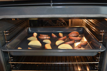 Roast the potatoes: