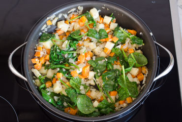 Cook Vegetables and Lasagna: