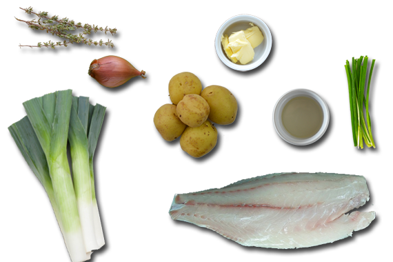 Pan-Roasted-Fish-with-Melted-Leeks Ingredients