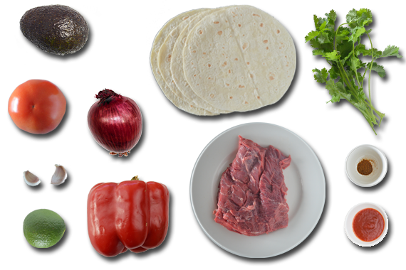 Steak-Fajitas-with-Sizzling-Capsicum Ingredients