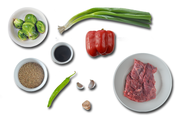Beef and Red Capsicum Stir Fry over Brown Rice – You Plate It